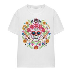Coco Womens/Ladies Ernesto Miguel Hector Day Of The Dead T-Shirt / White